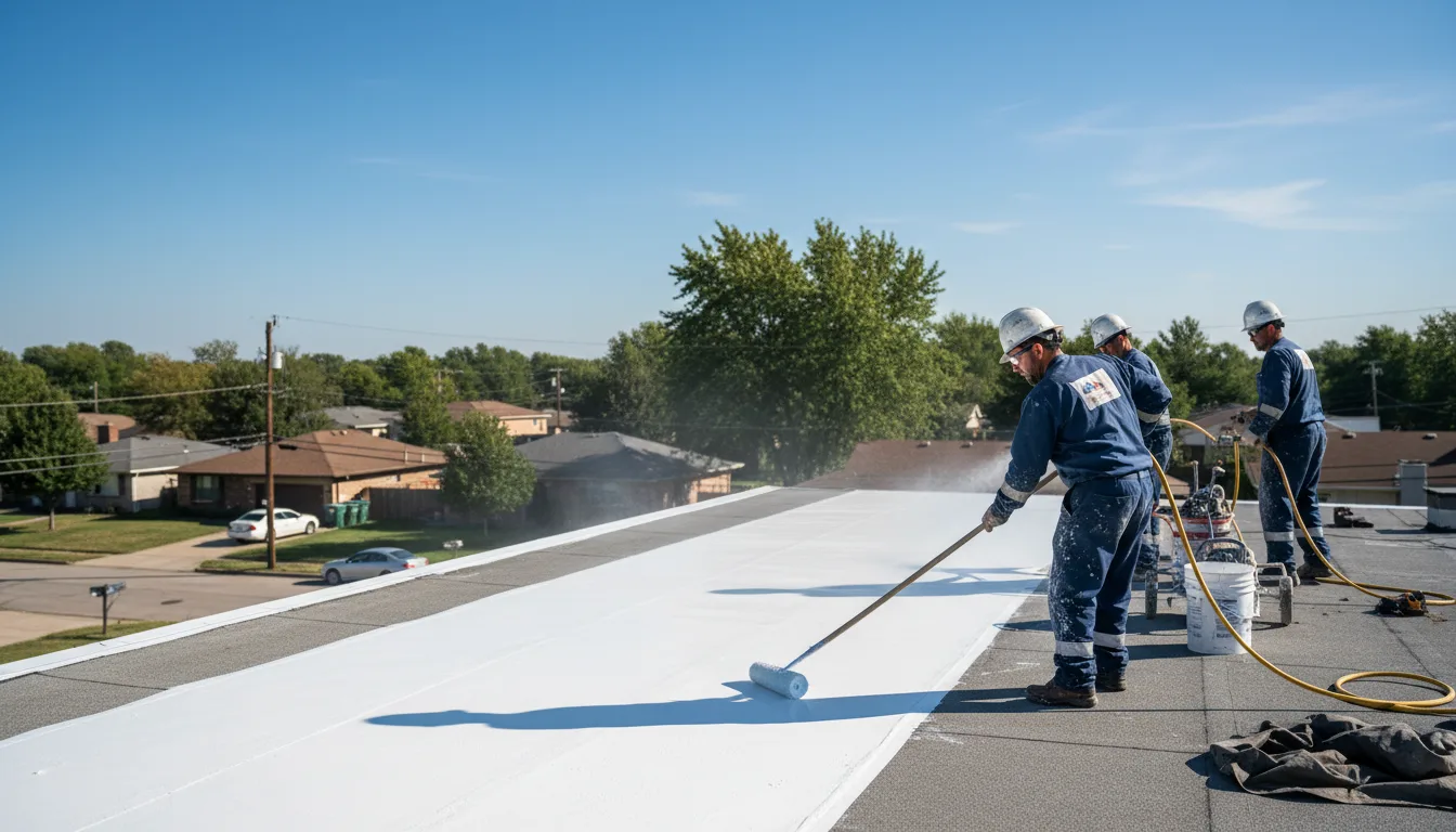Commercial roof coating in La Villa, TX near me